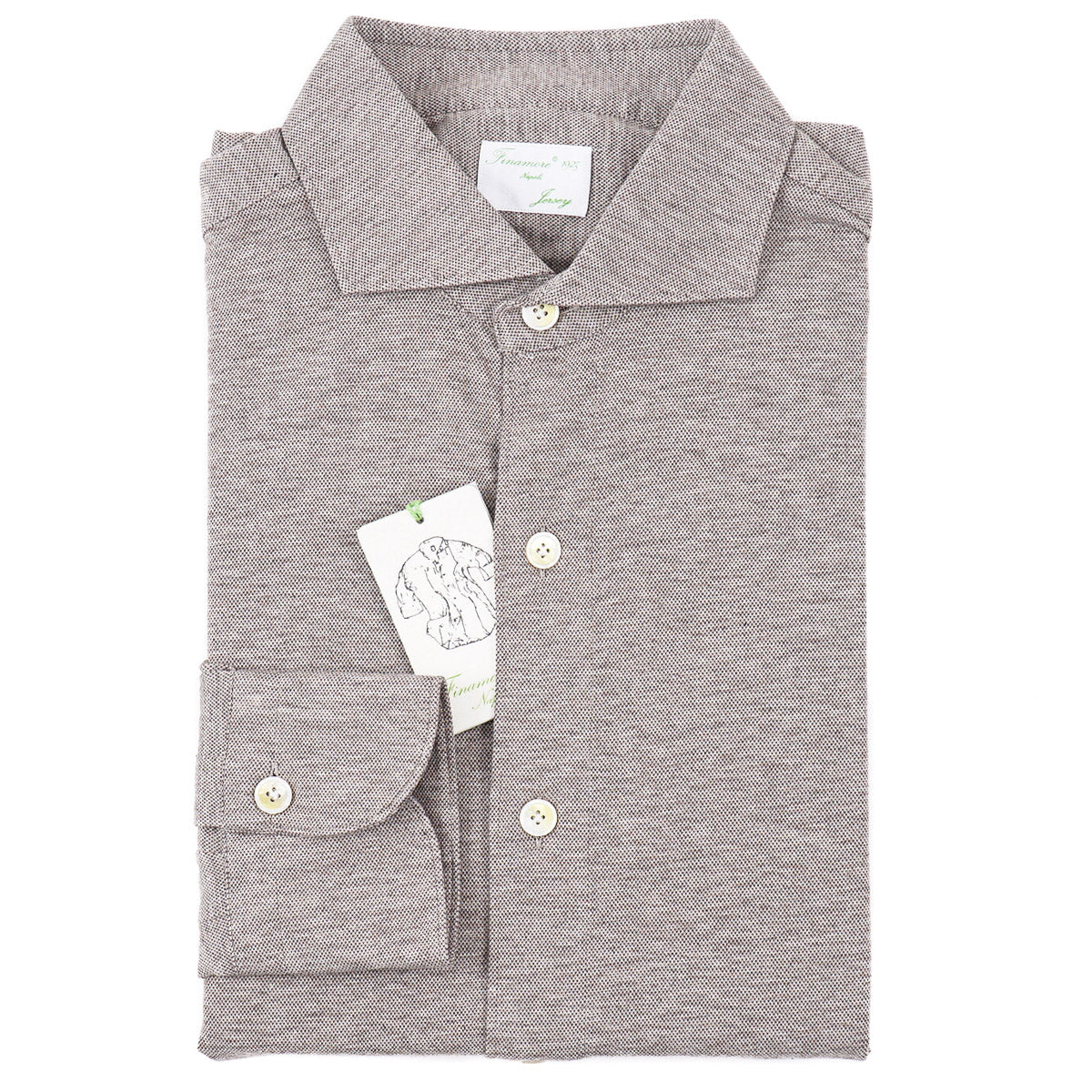 Finamore Jersey Cotton-Cashmere Shirt