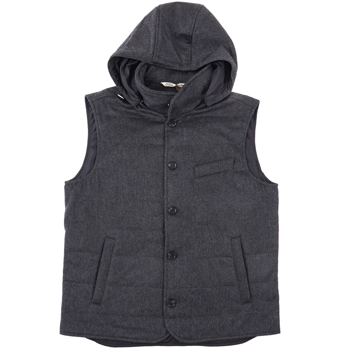 Maurizio Baldassari Flannel Cashmere Vest with Hood - Top Shelf Apparel