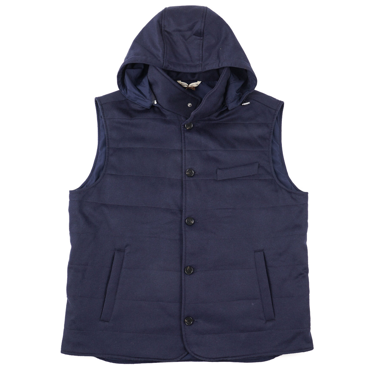 Maurizio Baldassari Flannel Cashmere Vest with Hood - Top Shelf Apparel