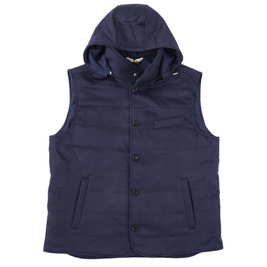 Maurizio Baldassari Flannel Cashmere Vest with Hood - Top Shelf Apparel