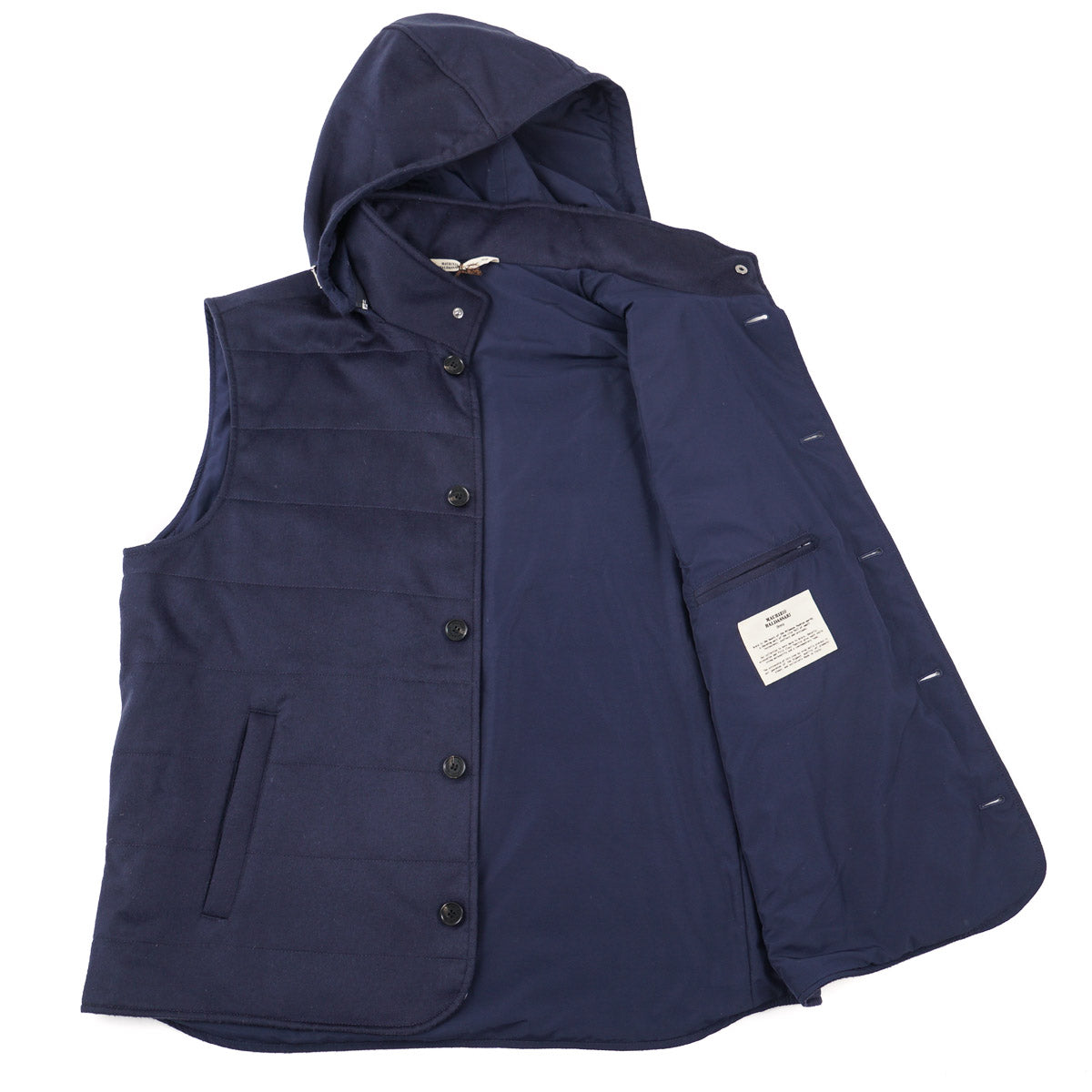 Maurizio Baldassari Flannel Cashmere Vest with Hood - Top Shelf Apparel