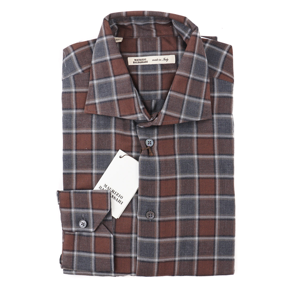 Maurizio Baldassari Flannel Cotton-Cashmere Shirt - Top Shelf Apparel