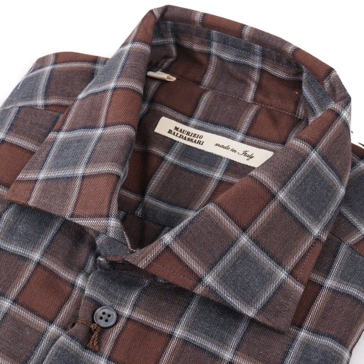 Maurizio Baldassari Flannel Cotton-Cashmere Shirt - Top Shelf Apparel