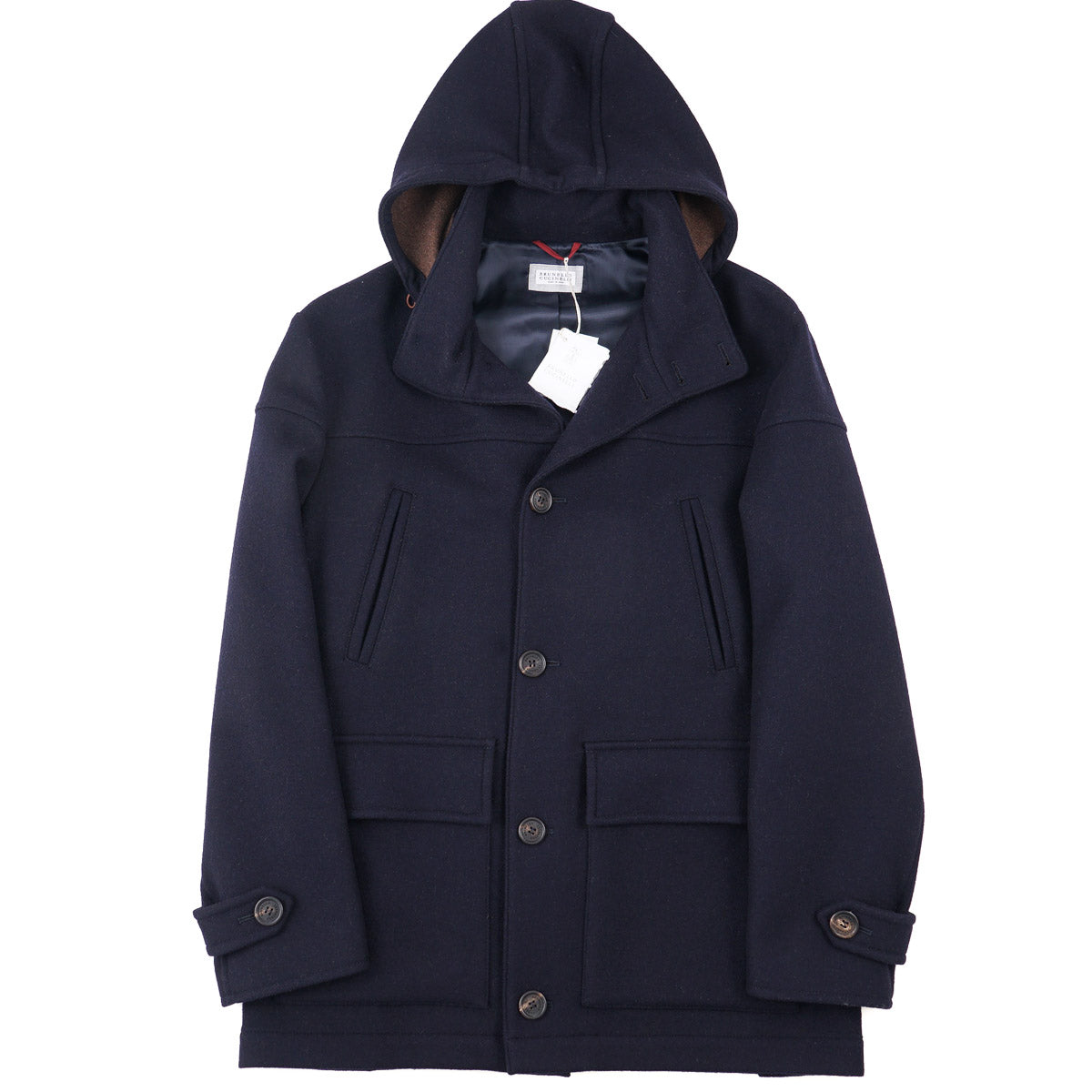 Brunello Cucinelli Wool Coat with Hood