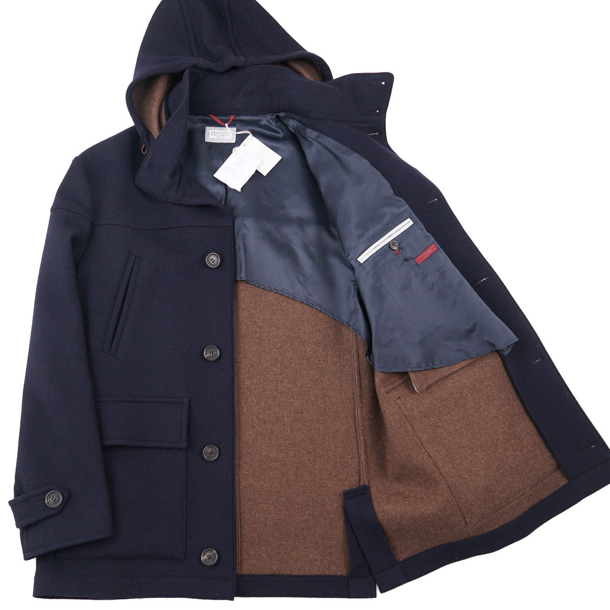 Brunello Cucinelli Wool Coat with Hood