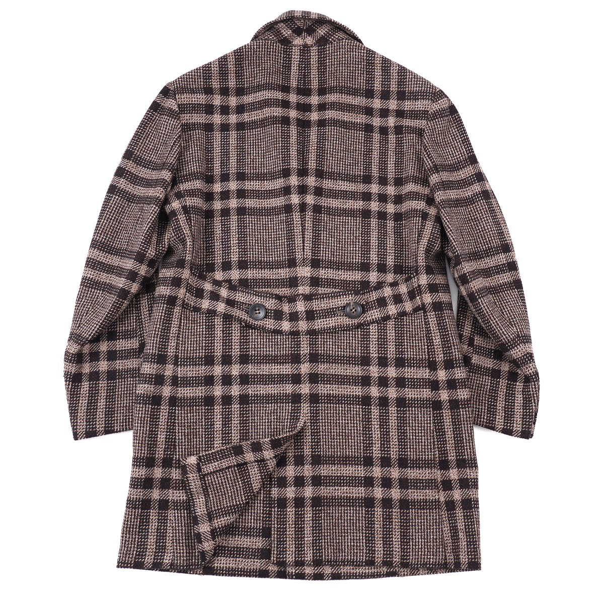 Kiton Layered Plaid Cashmere Overcoat - Top Shelf Apparel
