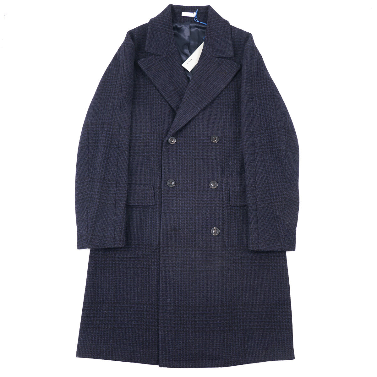 Boglioli Blue Check Wool-Cashmere Overcoat - Top Shelf Apparel