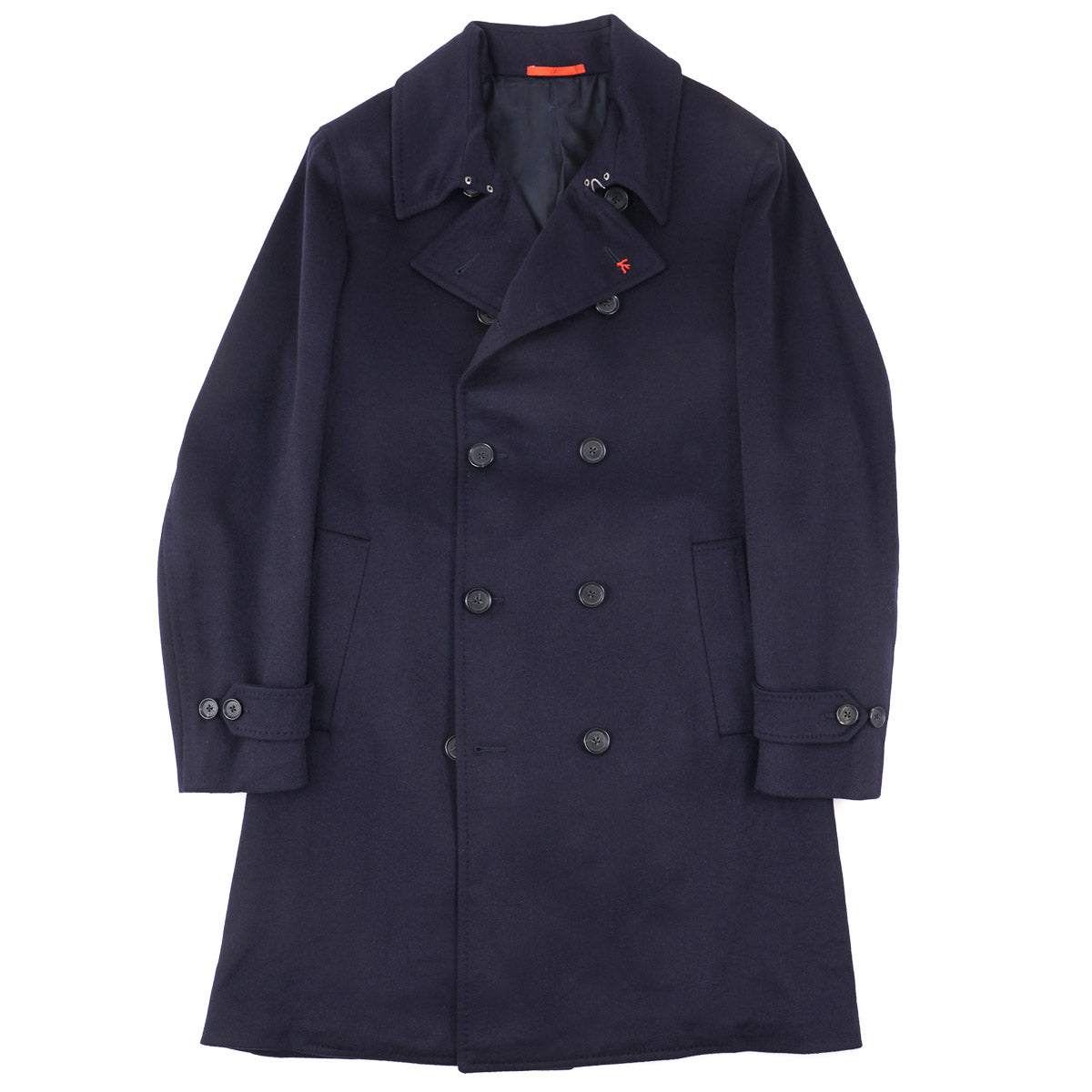 Isaia Navy Blue Aqua Cashmere Overcoat - Top Shelf Apparel