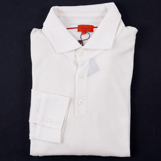 Isaia Lightweight Cashmere-Silk Polo Sweater