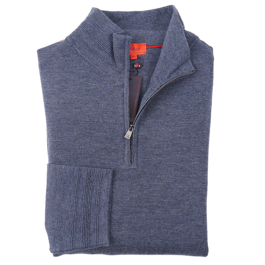 Isaia Half-Zip Merino Wool Sweater