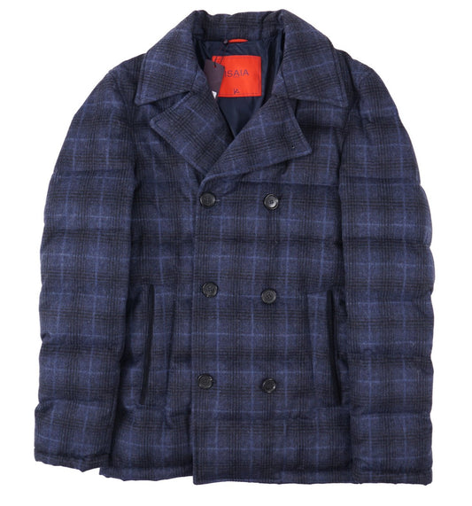 Isaia Quilted Wool-Cashmere Peacoat - Top Shelf Apparel