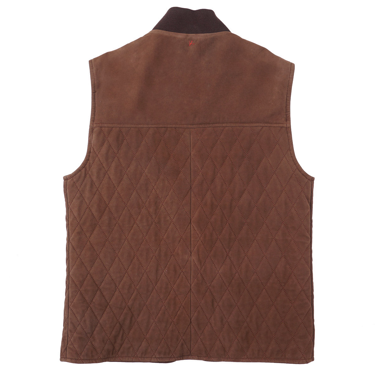 Isaia Quilted Padded Lambskin Suede Vest - Top Shelf Apparel