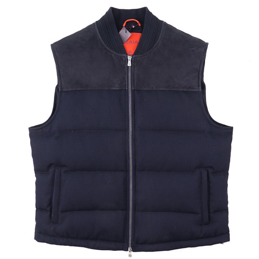 Isaia Cashmere-Lined Wool Puffer Vest