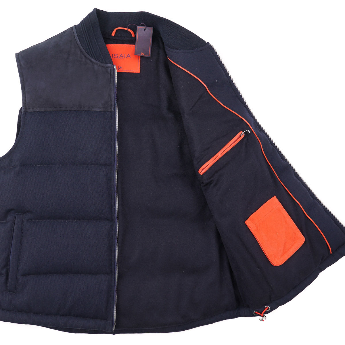 Isaia Cashmere-Lined Wool Puffer Vest