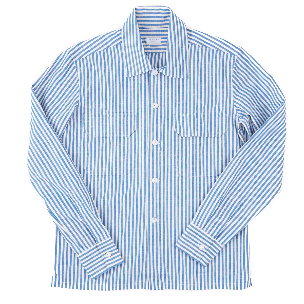 Sannino Slim-Fit Striped Denim Overshirt - Top Shelf Apparel