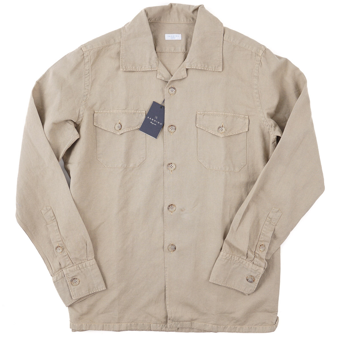 Sannino Napoli Linen-Cotton Overshirt - Top Shelf Apparel