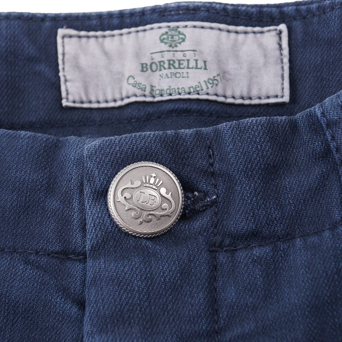 Luigi Borrelli Denim Pants with Military Details