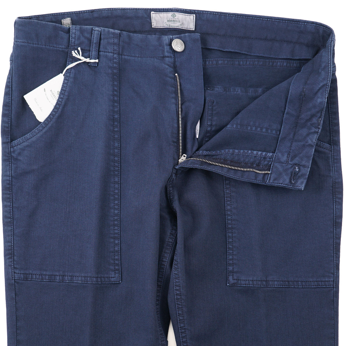 Luigi Borrelli Denim Pants with Military Details