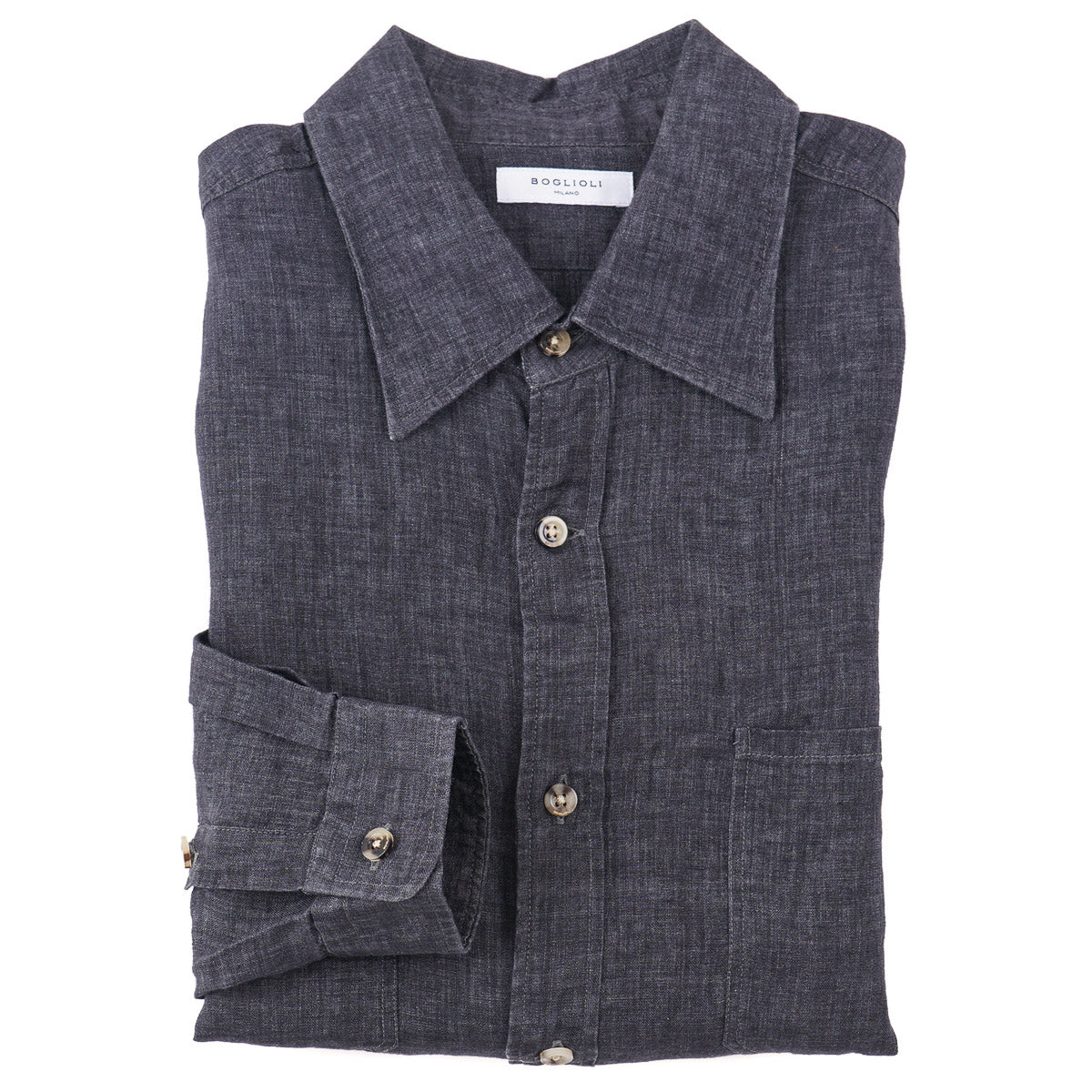 Boglioli Linen Shirt with Two Pockets