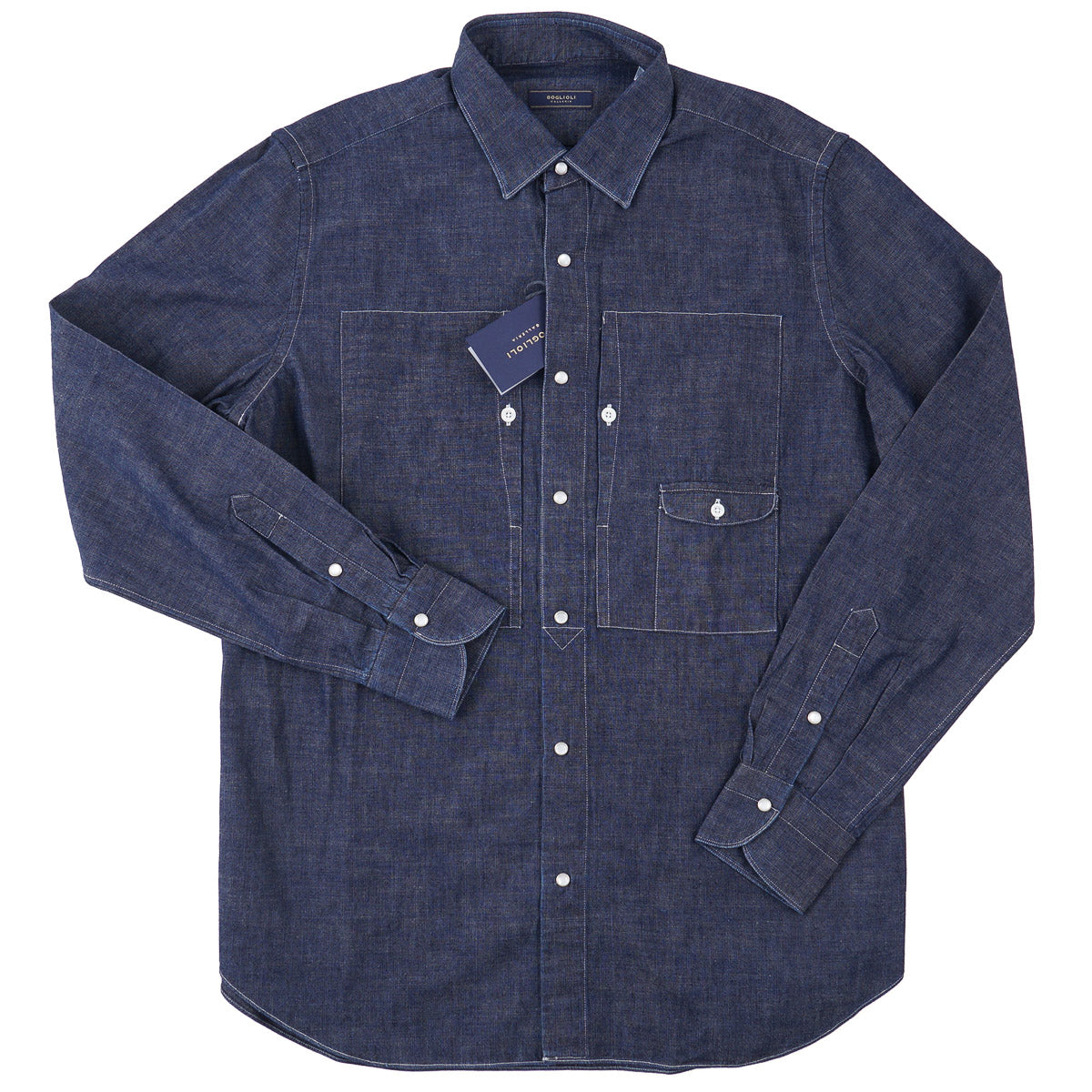 Boglioli Multi-Pocket Denim Overshirt