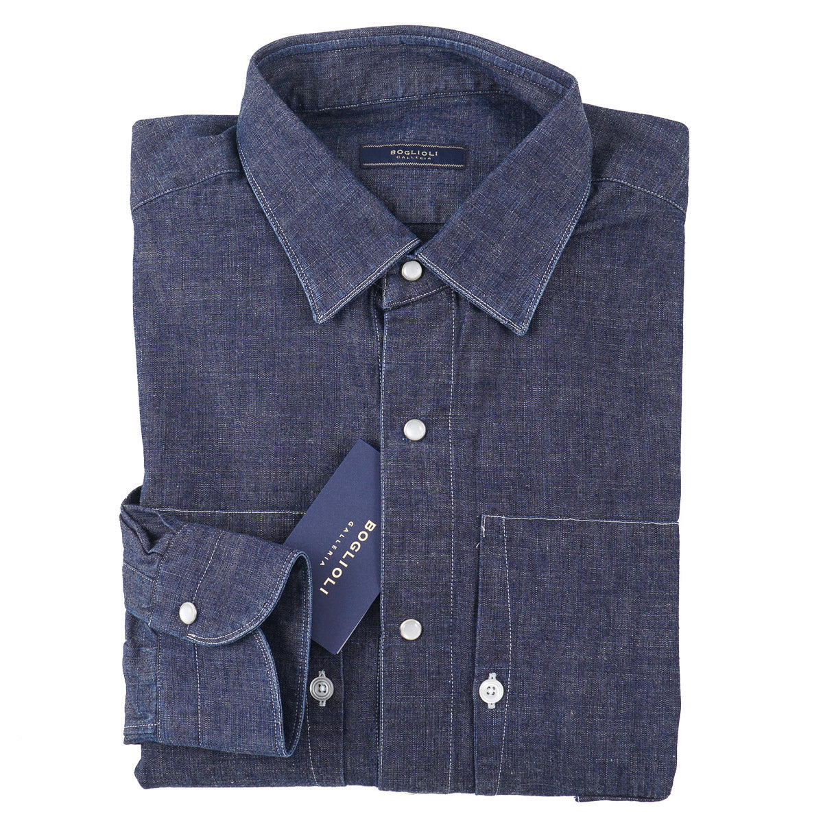 Boglioli Multi-Pocket Denim Overshirt
