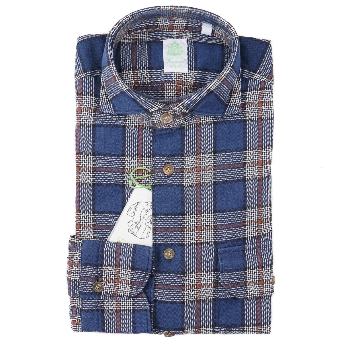 Finamore Woven Cotton Sport Shirt