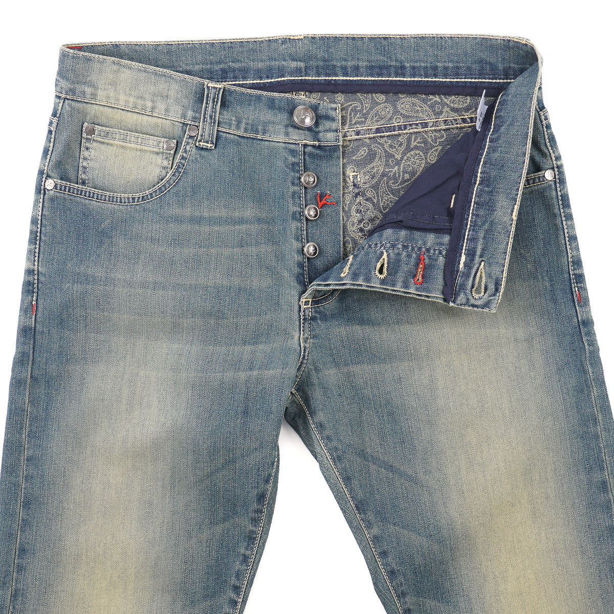 Isaia Slim-Fit Contrast Wash Denim Jeans - Top Shelf Apparel