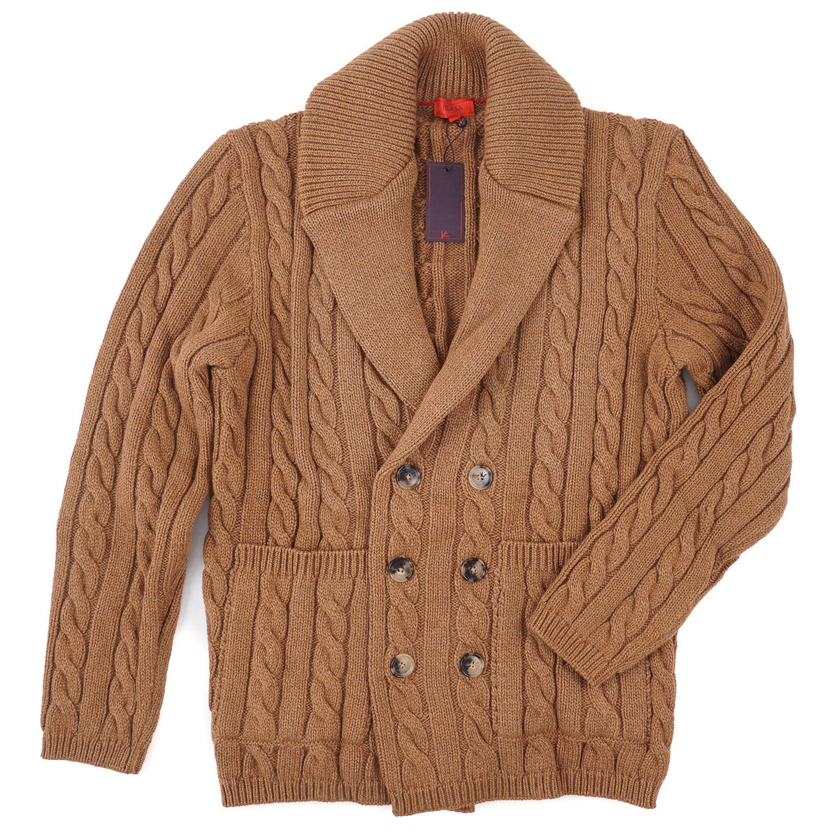 Isaia Cable Knit Cashmere Cardigan Sweater - Top Shelf Apparel