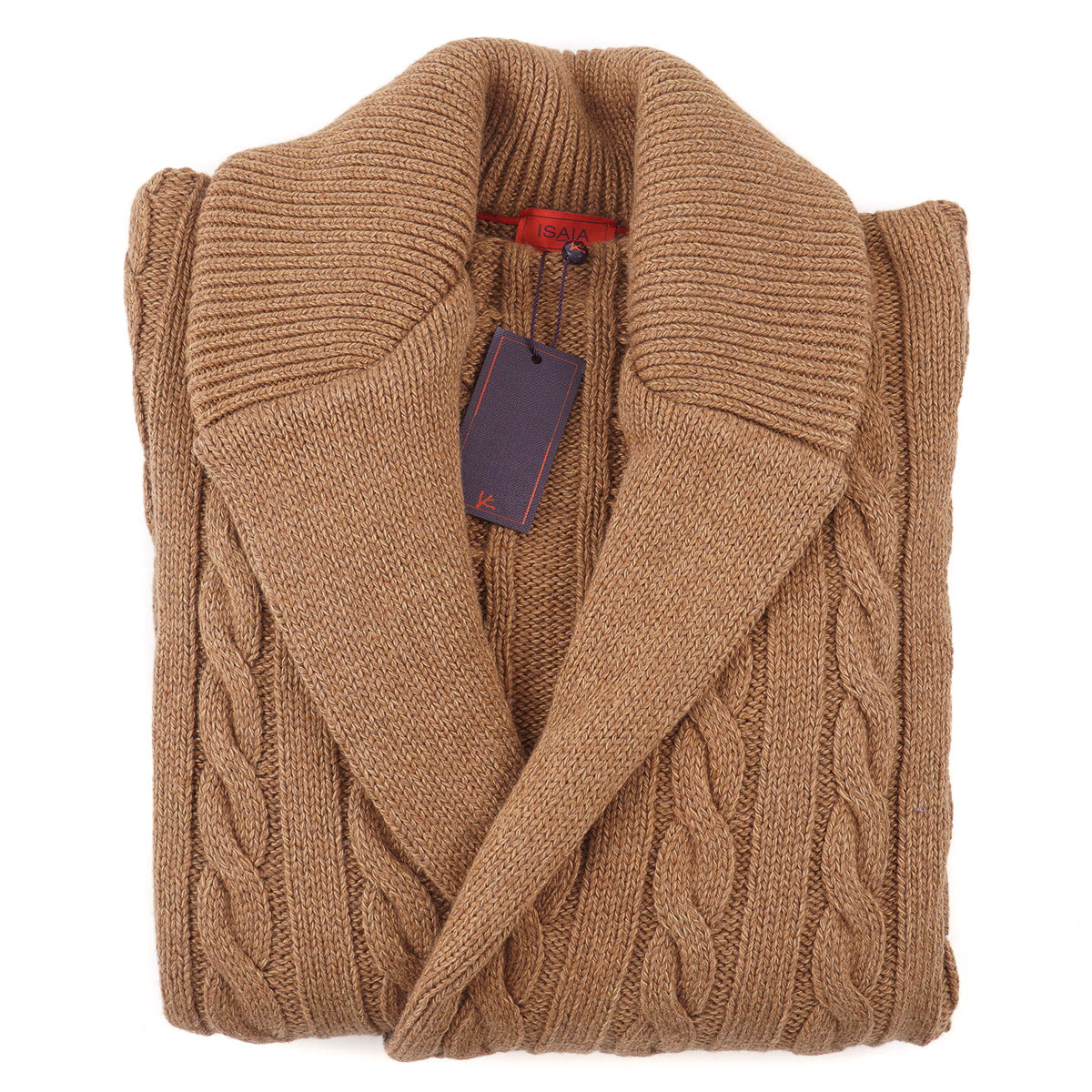 Isaia Cable Knit Cashmere Cardigan Sweater - Top Shelf Apparel