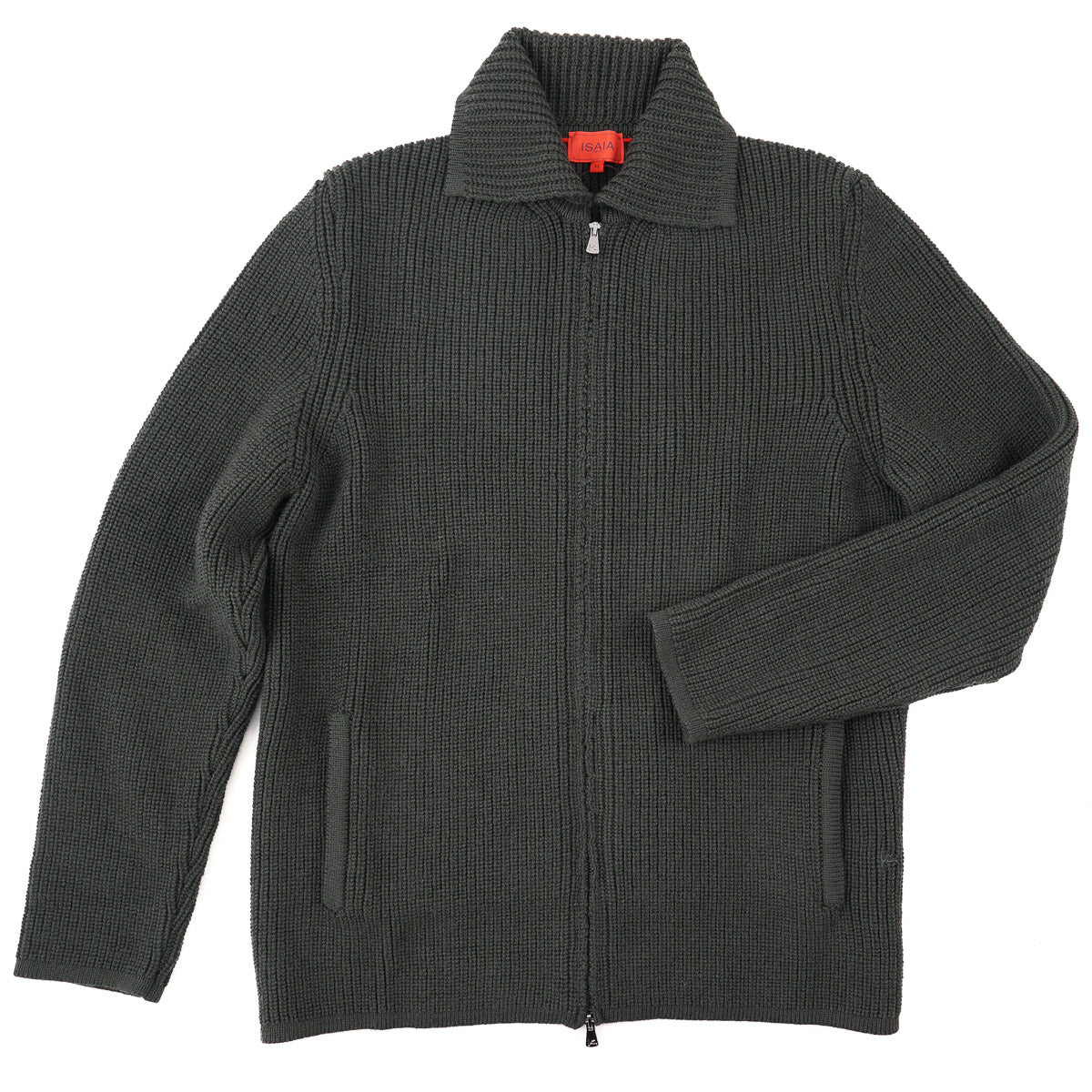 Isaia Full-Zip Wool Sweater-Jacket - Top Shelf Apparel
