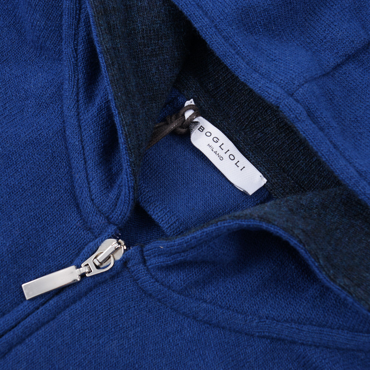 Boglioli Full-Zip Hooded Wool Sweater
