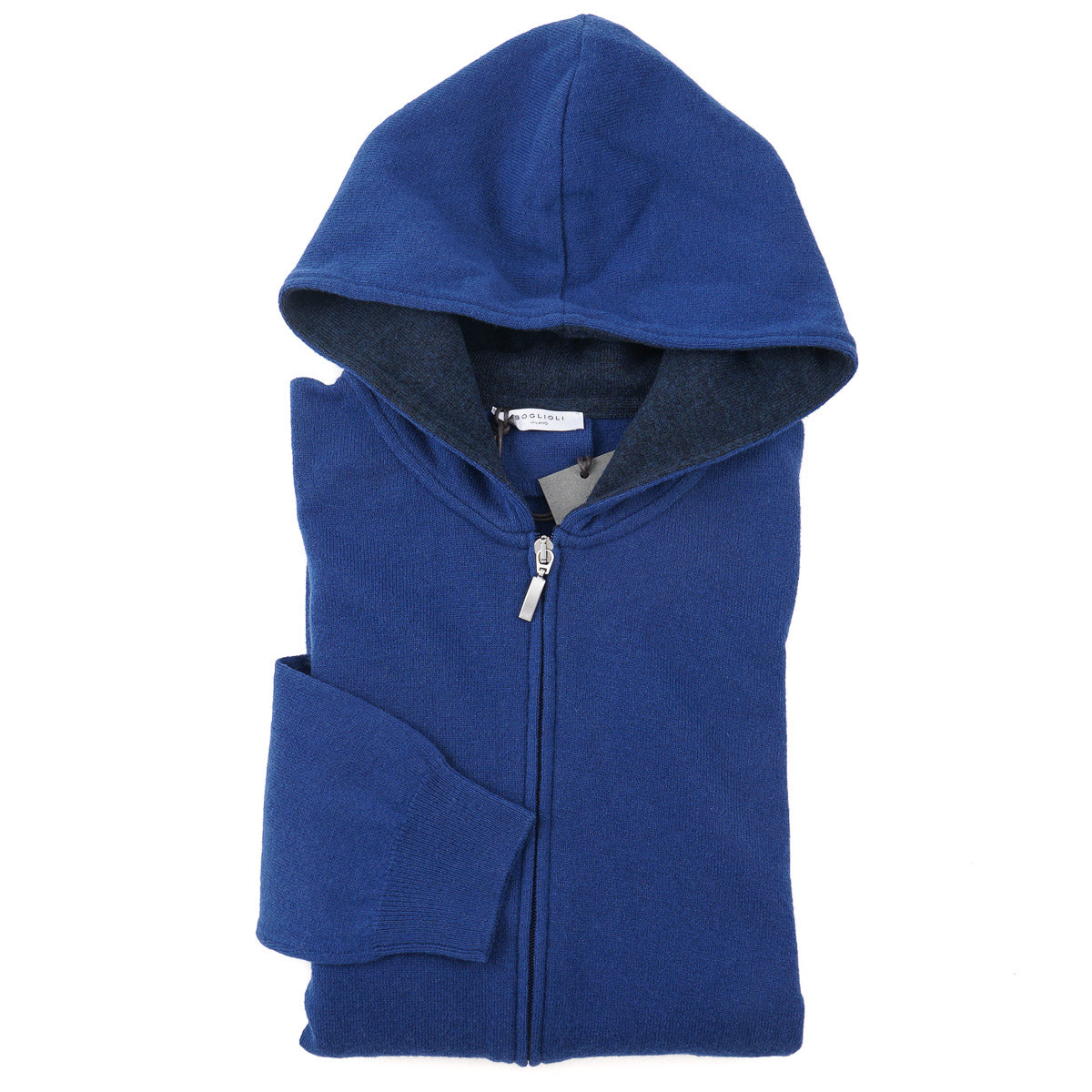 Boglioli Full-Zip Hooded Wool Sweater