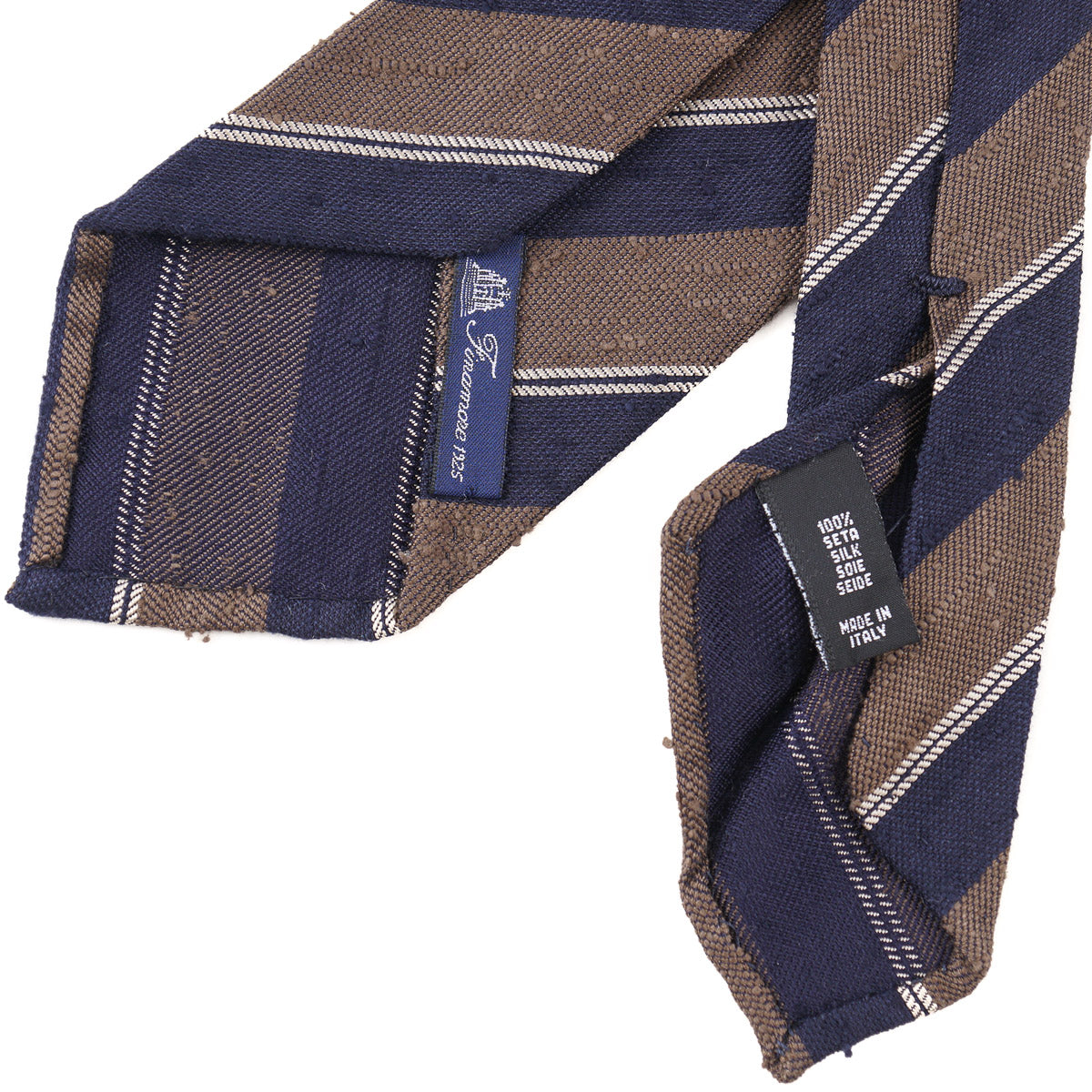 Finamore Unlined Slub Textured Silk Tie