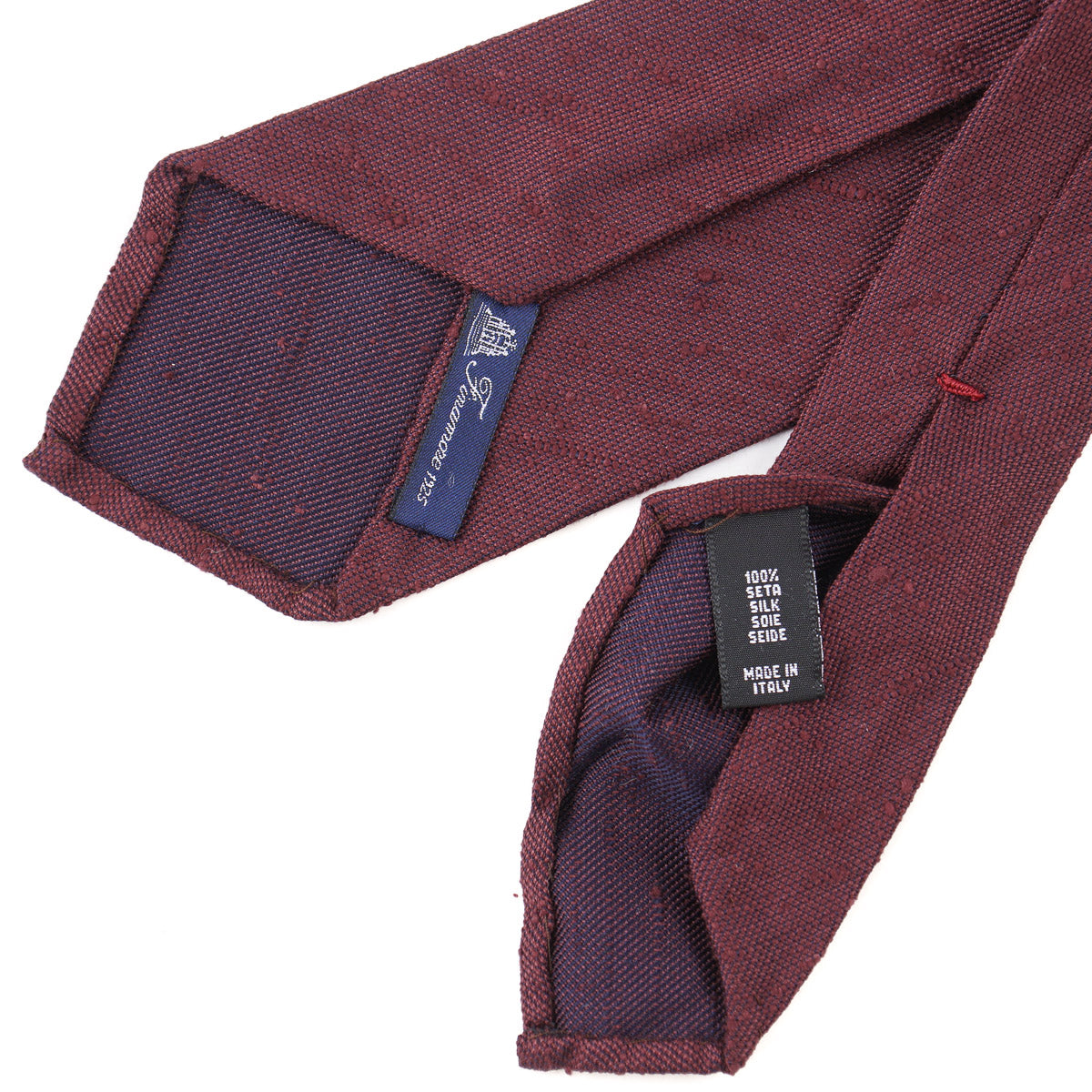 Finamore Unlined Slub Textured Silk Tie