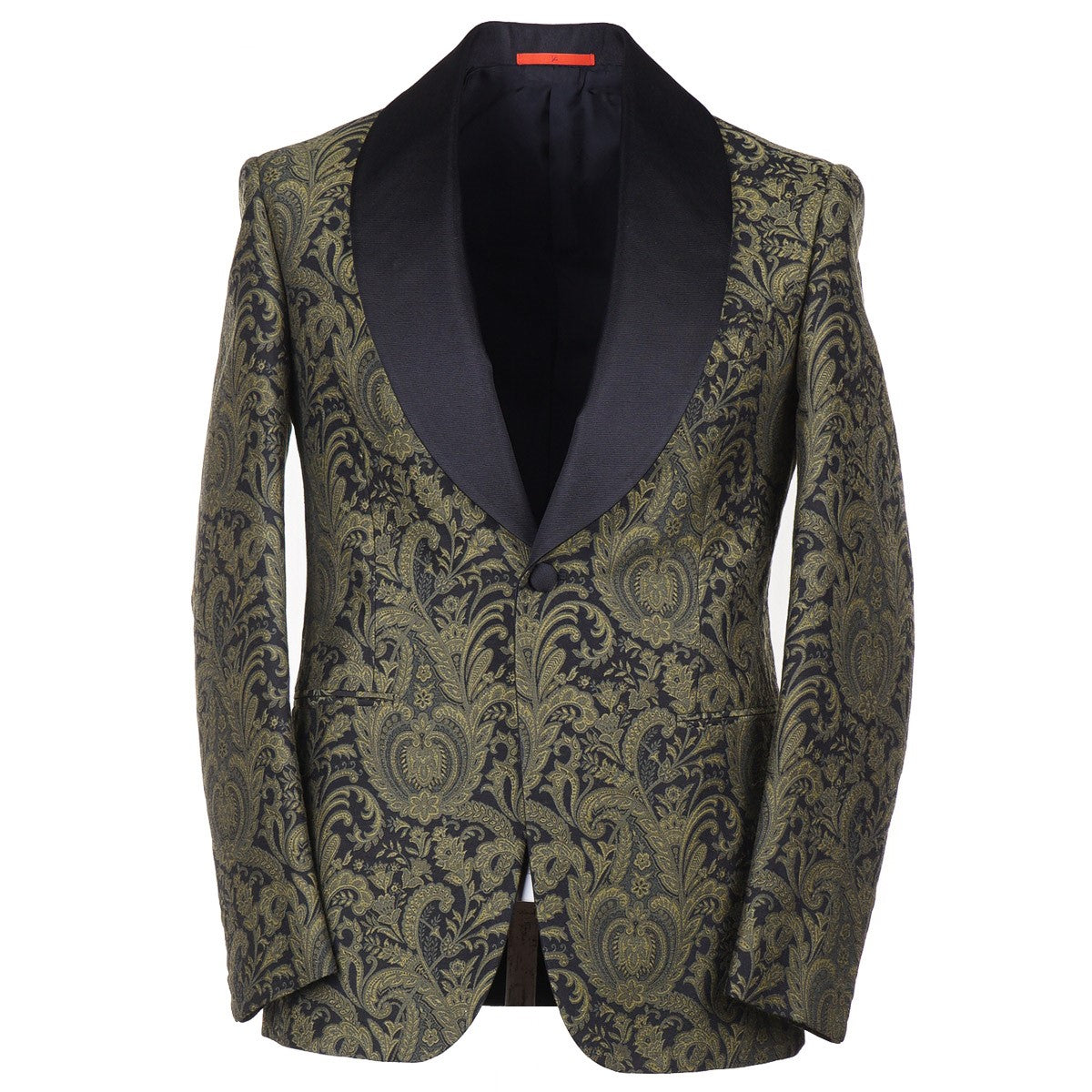 Isaia Slim-Fit Paisley Brocade Smoking Jacket - Top Shelf Apparel