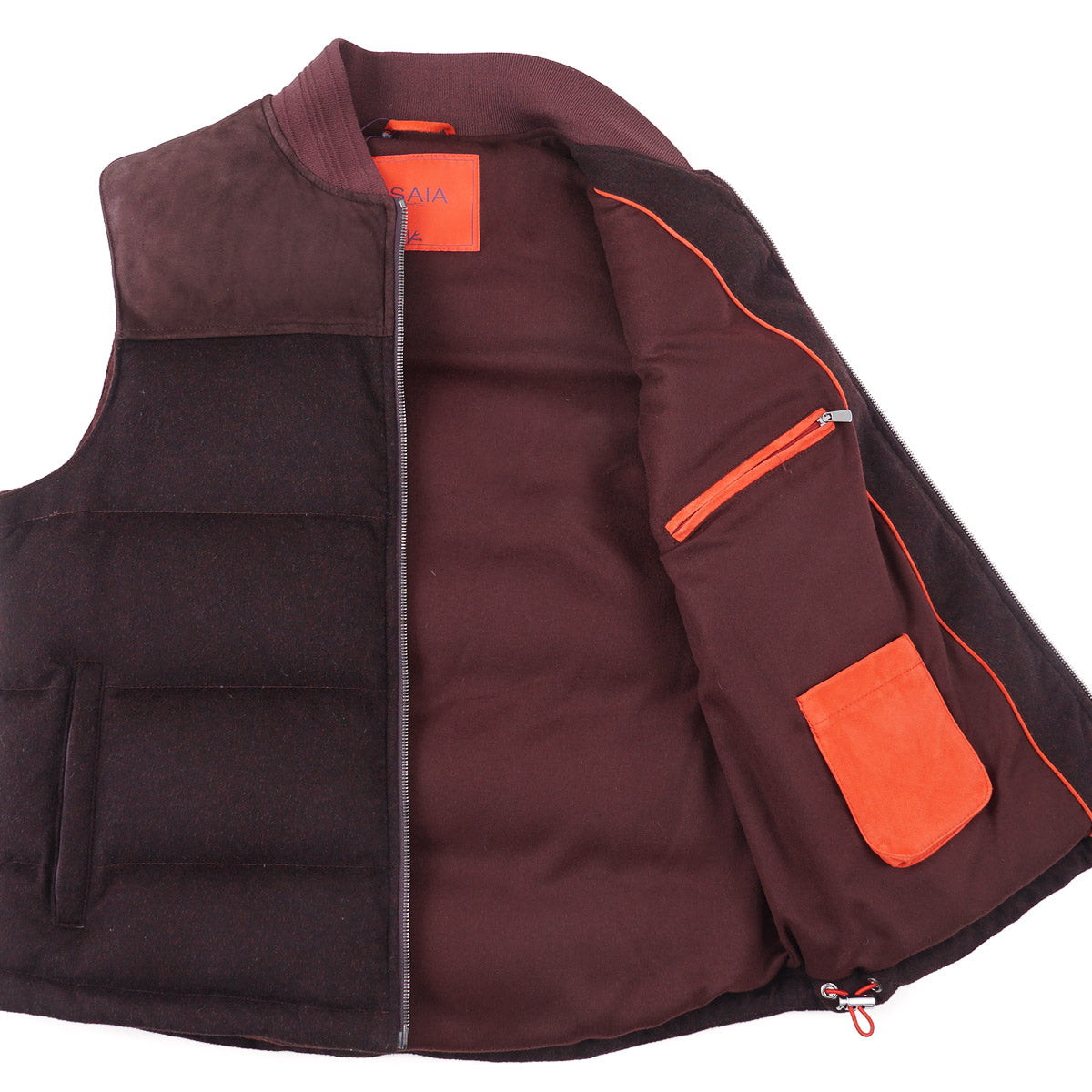 Isaia Cashmere and Suede Puffer Vest - Top Shelf Apparel