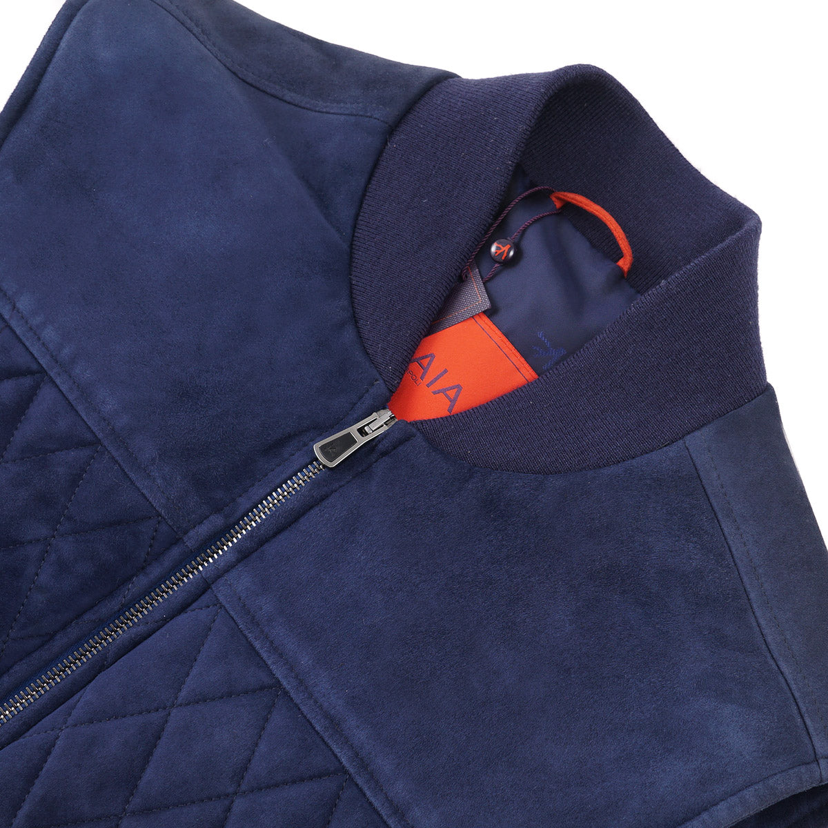 Isaia Quilted Padded Lambskin Suede Vest - Top Shelf Apparel