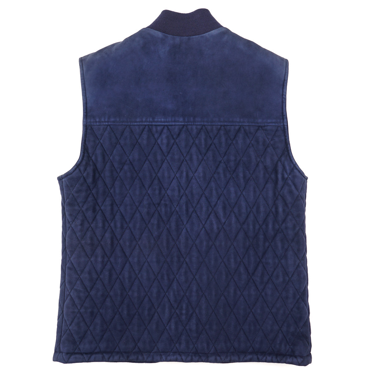 Isaia Quilted Padded Lambskin Suede Vest - Top Shelf Apparel