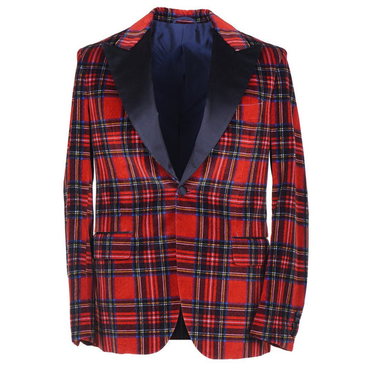 Sartorio Tartan Plaid Velvet Dinner Jacket