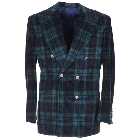 Sartorio Tartan Plaid Corduroy Blazer