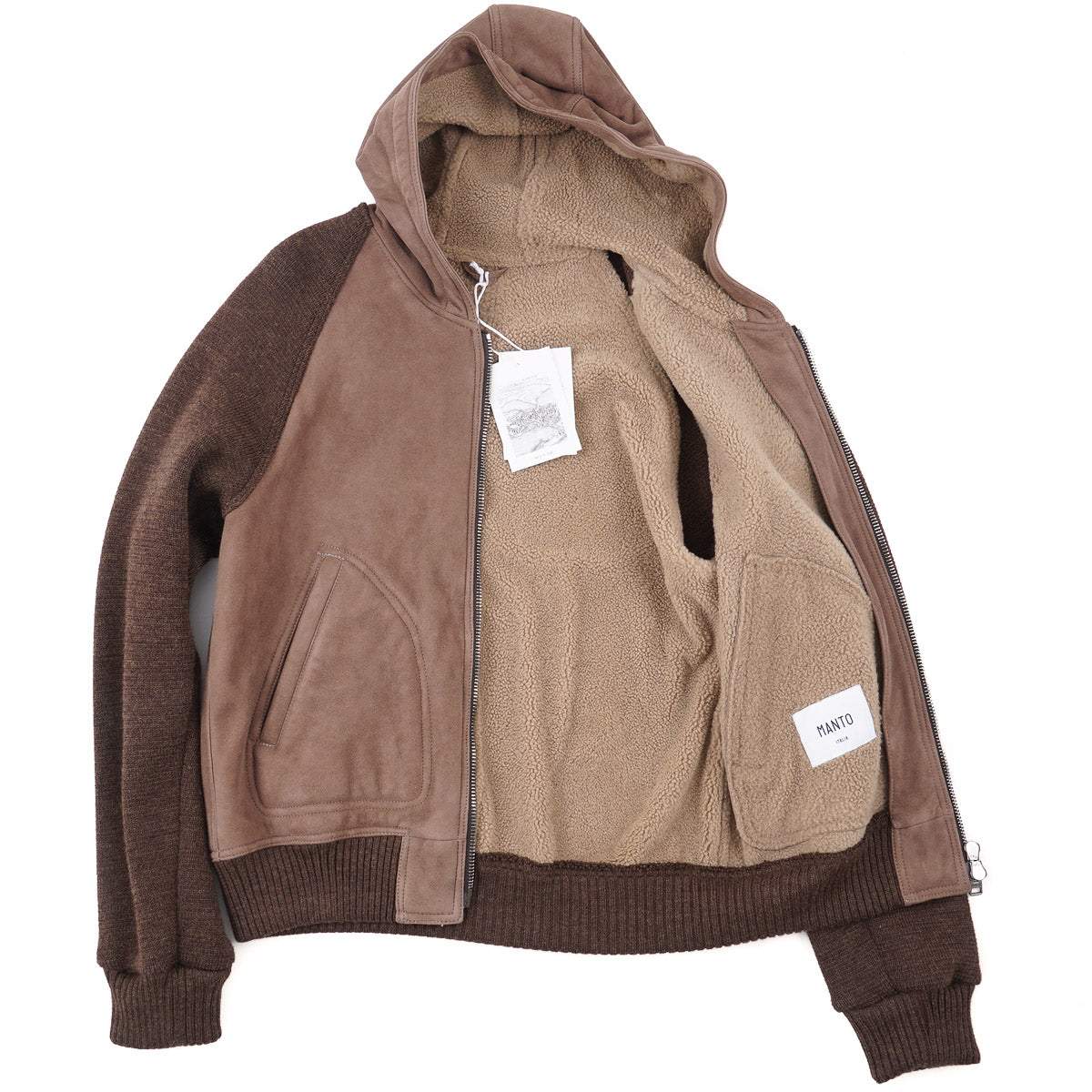 Manto Shearling Leather Hooded Jacket