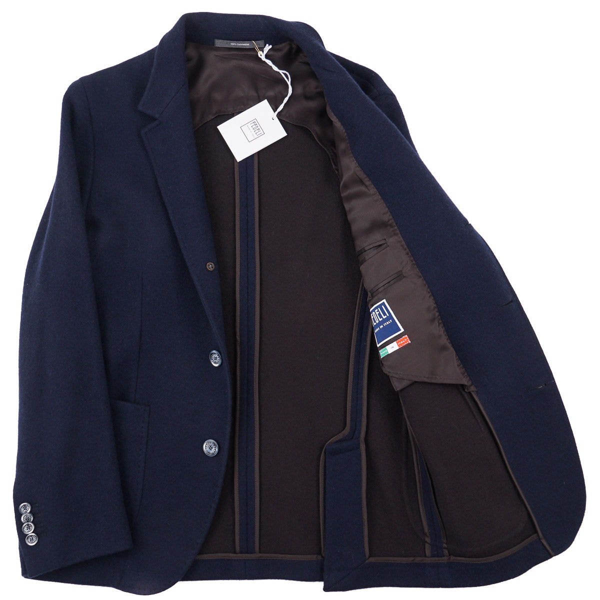 Fedeli Unstructured Flannel Cashmere Blazer