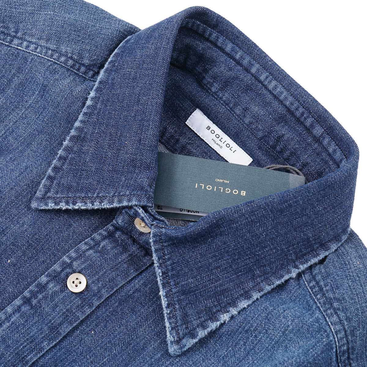 Boglioli Garment-Washed Denim Overshirt