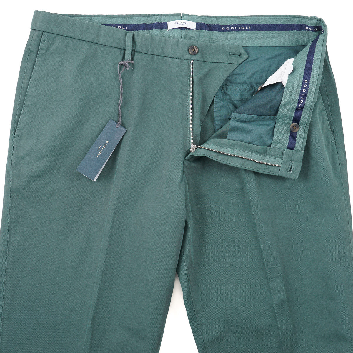 Boglioli Tailored-Fit Cotton-Linen Pants
