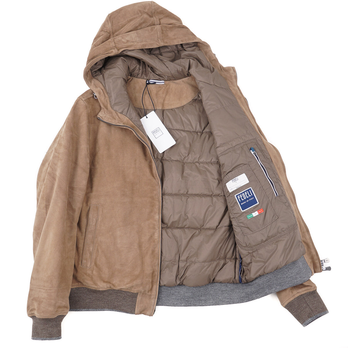 Fedeli Down-Filled Suede Short Parka - Top Shelf Apparel