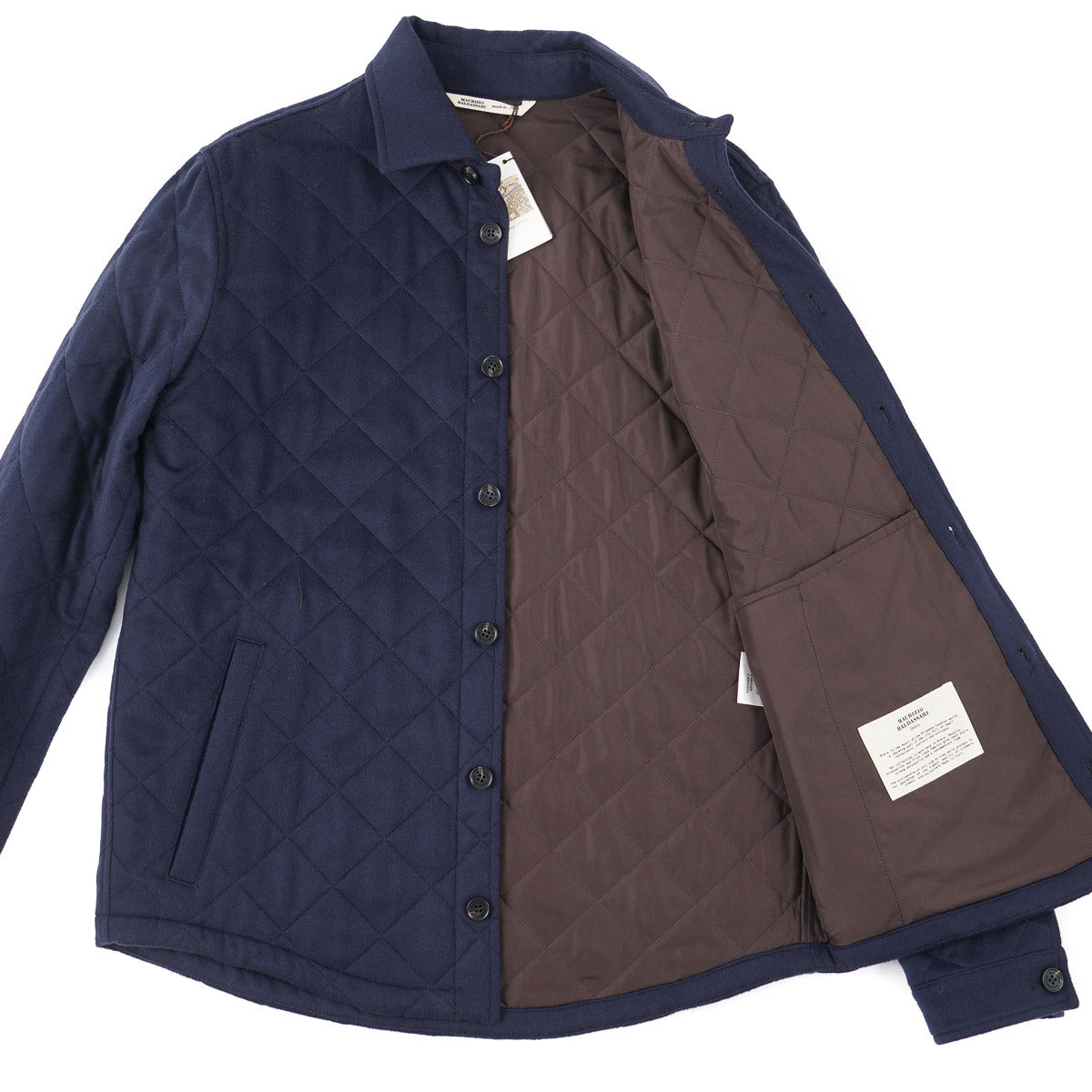 Maurizio Baldassari Quilted Cashmere Overshirt - Top Shelf Apparel