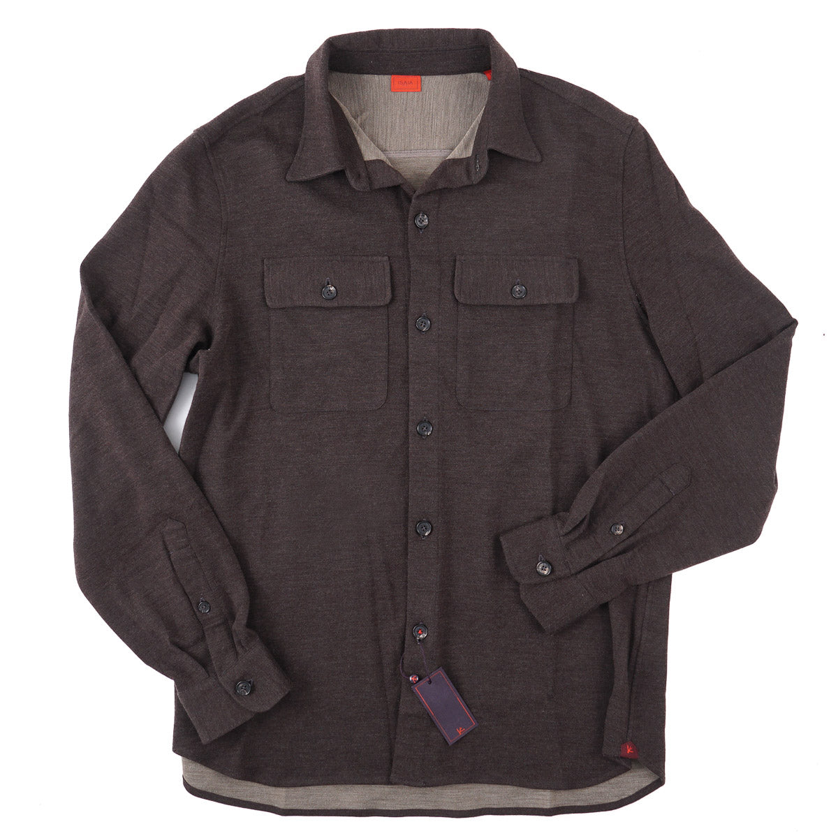 Isaia Stretch Jersey Wool Overshirt - Top Shelf Apparel