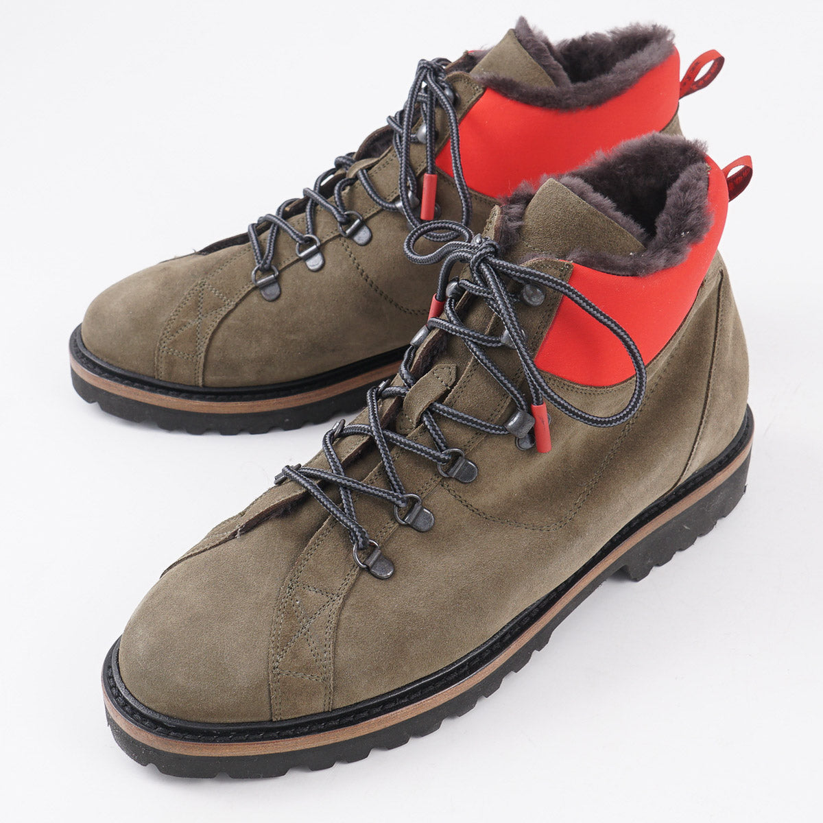 Kiton Fur-Lined Suede Hiking Boots - Top Shelf Apparel