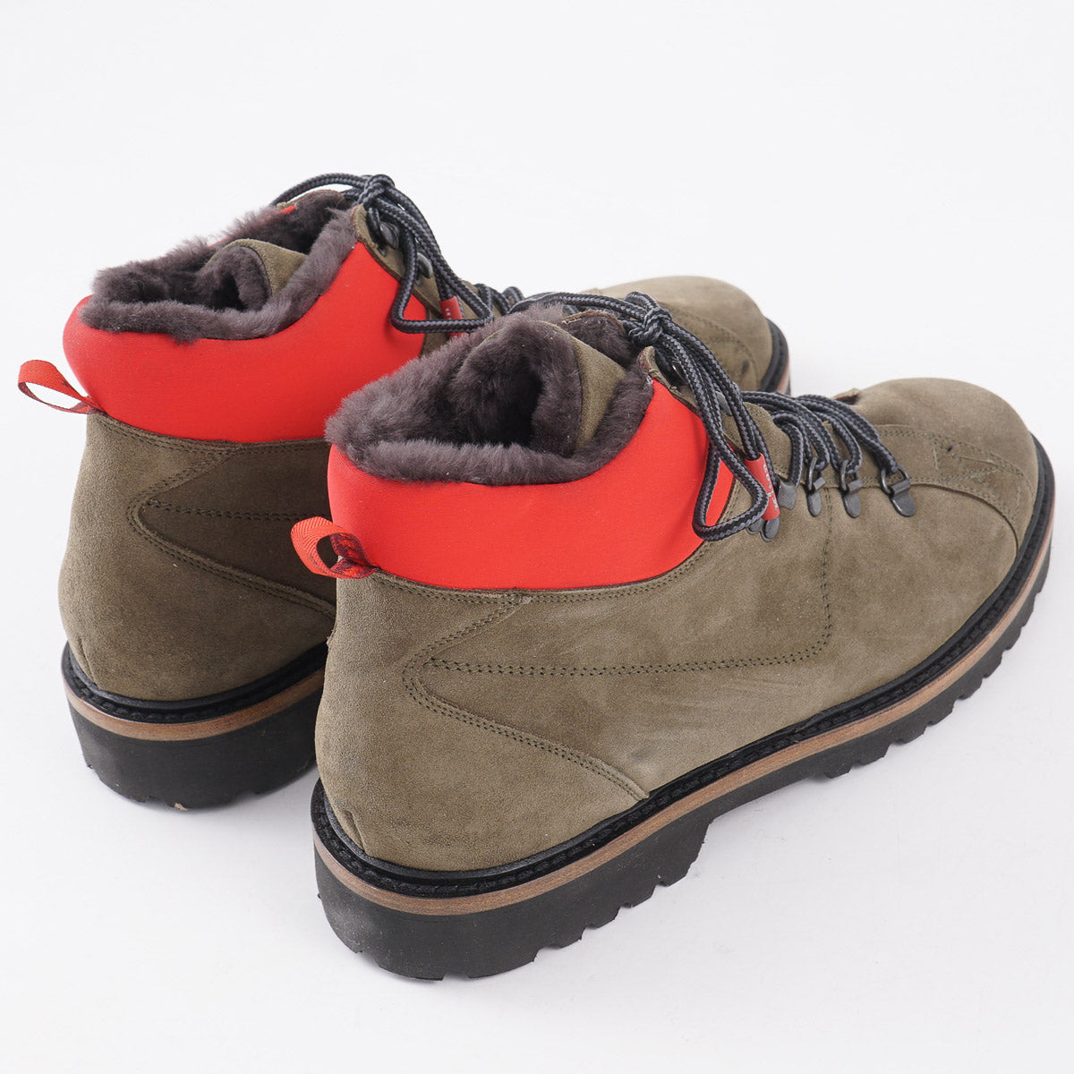 Kiton Fur-Lined Suede Hiking Boots - Top Shelf Apparel