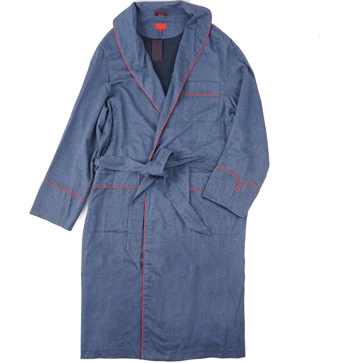 Isaia Flannel Cotton Belted Robe - Top Shelf Apparel